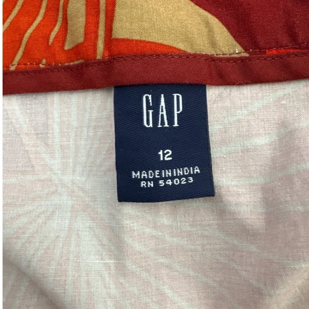 Gap Women's Hawaiian Tropical Palm Leaf Cotton Mini‎ Skirt Size 12 RN54023